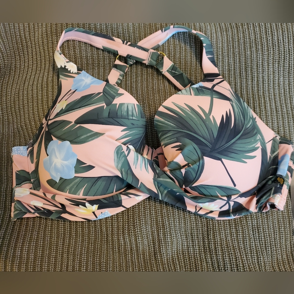 La Vie En Rose Tropical Print Bikini - Pink and Green